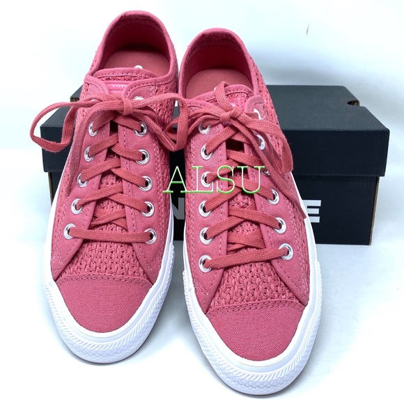 šMarch Saleš Converse CTAS Canvas Knitted Pink Sneakers Womenās Size 9 567656C - Picture 3 of 8